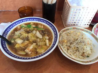 天理スタミナラーメン - スタミナA定食 （スタミナラーメン、やきめし）850円