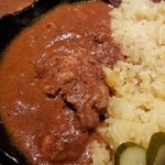 アジト - チキンとキーマの２種盛りカレー