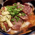 アジト - 冷やしウーロン茶漬け「鰹づけと島オクラ」(お茶漬けサンデー番外編)