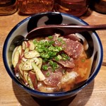 アジト - 冷やしウーロン茶漬け「鰹づけと島オクラ」(お茶漬けサンデー番外編)