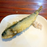 蕎麦切り 旗幟 - 稚鮎の天ぷら770円