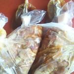 双葉食堂 - 持ち帰り用ホルモン(タレでかしら、タン、ヒモ)×２