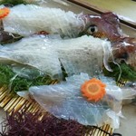 大和 - いか活き造り定食2550円(4人前)