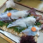 大和 - いか活き造り定食2550円(4人前)