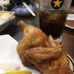 大衆食堂 鳥嶺 - ちょっと小ぶりなエースが通る。ひな鳥半身揚げ