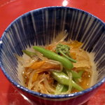 草喰 なかひがし - 8月錦糸瓜、ドイツ豆の酢の物