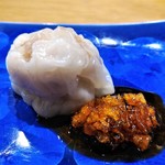 中国菜 火ノ鳥 - 点心二種　黒龍吟醸豚の焼売と自家製辣油