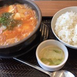 カルビ丼とスン豆腐専門店 韓丼 - 豚キムチすん豆腐定食