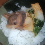 天ぷら徳家 - 白いご飯に、キムチとイカ塩辛　【　２０１１年８月　】　