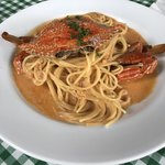 アダージオ - 渡りカニのトマトクリームスパゲティー二