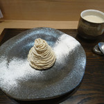 モンブラン デセルと焙じ茶ラテ