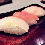 日々魚数寄 東木 - 寿司3貫…黒鯛、カジキ、アカイカ