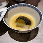 日々魚数寄 東木 - ズッキーニトウモロコシのすり流しに生麩椀物