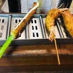 串かつ料理　活 - アスパラ、海老、豚ヒレ肉