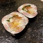 鮨 なんば - ガリと茗荷 大葉の巻物
