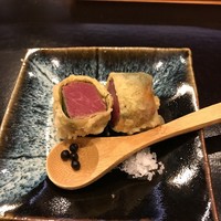 天婦羅 みやしろ - 牛ヒレ肉　生粒胡椒