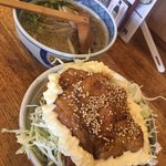 里のうどん - 半バラ丼セット 暖かいタヌキ