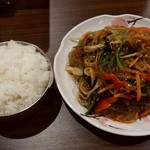 韓国料理 ハンアリ - チャプチェとライス