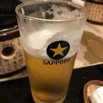 味の実 ざくろ - 生ビール(*^^*)グイグイ〜