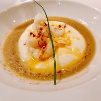 Bistro Kojiya - 天然赤海老のメリメロ 蟹味噌のソース