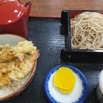 東京庵 - 天丼セット1000円。