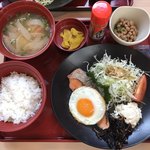 ジョイフル - 七種の和朝食♪ 559円
納豆(＋59円)  味噌汁→豚汁(＋99円) 