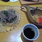 草草 柚子庵 - サラダ風？のお蕎麦、この頃になるとかなり皆酔っ払い状態になってしまいました・