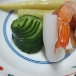 鉛温泉　藤三旅館 - エビ、イカ、キュウリ、根曲がり竹