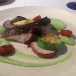 PRIMO - メジナのソテー、枝豆のピュレ セミドライトマト（2018.7）