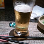 お花 - ビール１口目