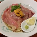 麺屋 六感堂 - 元祖湯田式 冷製うにくつけ蕎麦（エスプーマ仕立て）