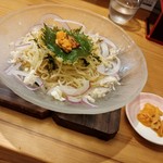 鯛ラーメン 銀次、ぷるっと。 - 鯛とウニの冷製まぜそば・ウニ増し