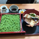 藪そば処　八文目 - 天丼とお蕎麦セット 1150円
