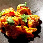 Bikini - ポップコーンチキン。Popcorn chiken, shrimp caramel, peanuts, chilli, coriander