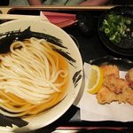 小麦の実り - ひやかけかしわ天定食（冷やしぶっかけうどん）