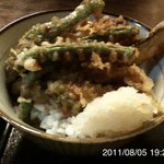 良庵 - 野菜天丼セットの野菜天丼