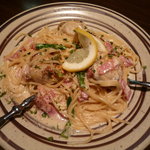 帆立とベーコンのクリームパスタ