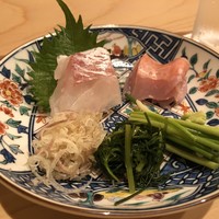 はらまさ - お造りは「鯛」と金目鯛