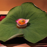 銀座 しのはら - 蓮根豆腐 雲丹乗せ1