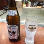 Okonomiyaki Teppan Yaki Oosaka - ビールはスーパードライ、グラスはプレモル(^^)