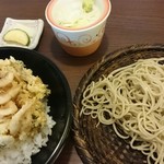 Sobamise No Ami - 白海老かき揚げ丼とミニざるそば 980円