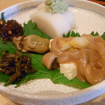 手打そば もり - 2011年８月：酒肴３点盛り