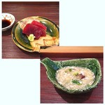 割烹 にしい - インド鮪　揚げさわらの湯葉あん