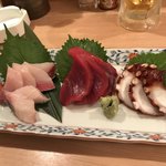 てんぐ - 刺し身の三点盛り(^^)