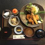 割烹 丸一 - ミックスフライ定食@950