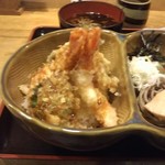 みなとや - 天丼。エビが２本！