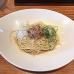 らーめん芝浜 - 1. 生揚げ醤油の低加水麺まぜそば