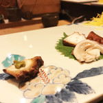 鮓 きずな - 明石蛸、蛸の頭 塩茹で・明石蛸の柔らか煮 和がらしと