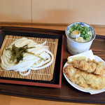 ふる里うどん  - とり天ざる（ざるうどん+とり天）