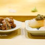 鮨 なんば - 根室の新サンマ 牡丹海老、みそ